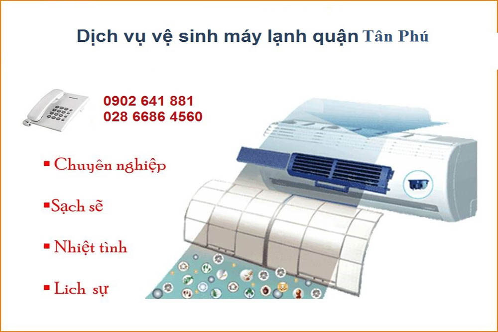 Dịch vụ vệ sinh máy lạnh quận Tân Phú chuyên nghiệp